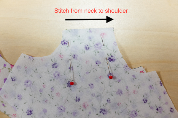 Sew the shoulder seam
