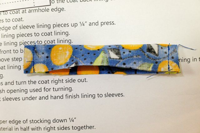 Sew the sides of the collar