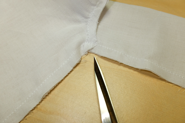 Clip the underarm seam